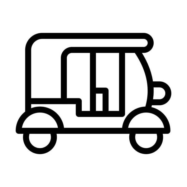 Rickshaw Vector Thick Line Icon Personal Commercial Use — Stock Vector
