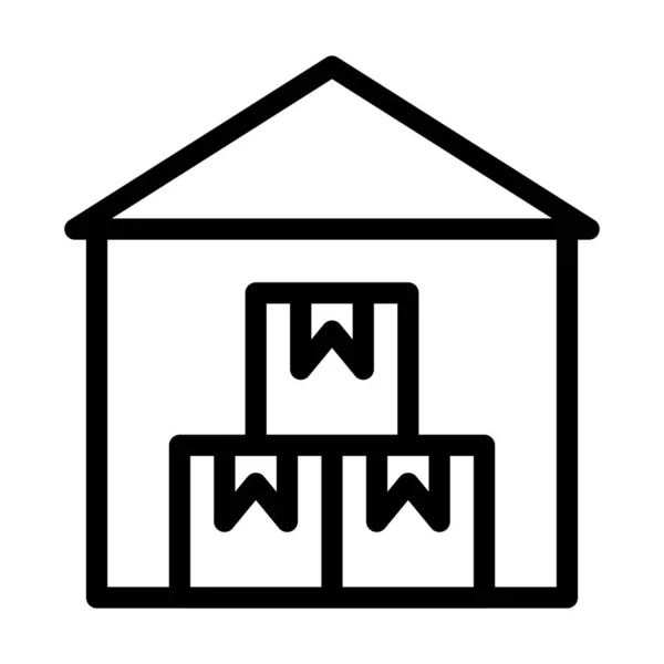 Warehouse Vector Thick Line Icon Für Den Persönlichen Und Kommerziellen — Stockvektor