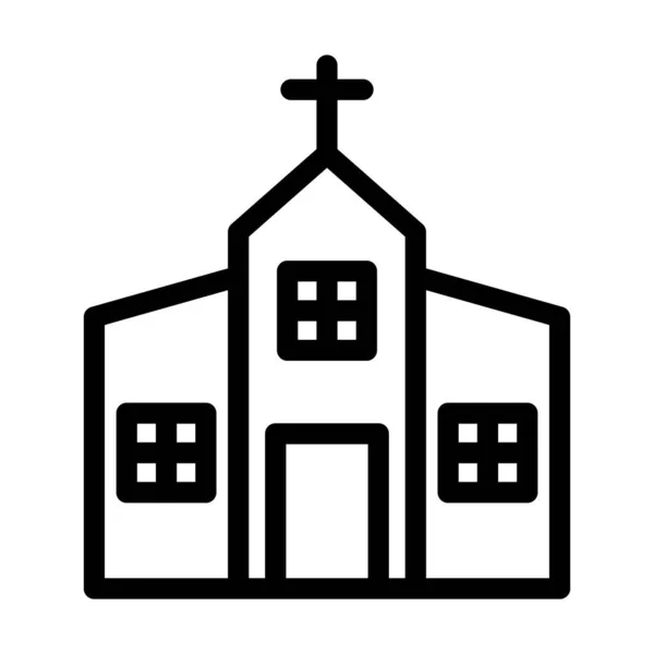 Kerk Vector Dikke Lijn Pictogram Voor Persoonlijk Commercieel Gebruik — Stockvector