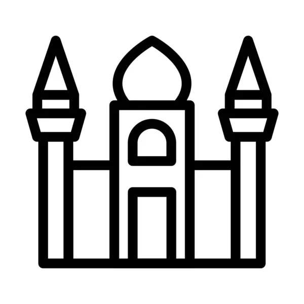 Mecset Vektor Vastag Vonal Ikon Személyes Kereskedelmi Használatra — Stock Vector