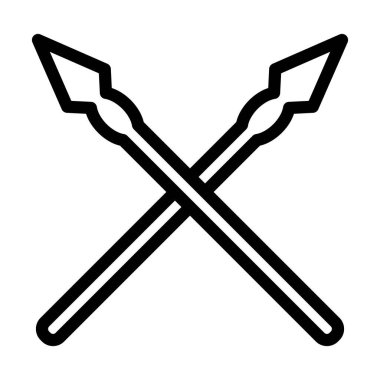 Kişisel ve ticari kullanım için mızrak Vektörü Kalın Çizgi Simgesi