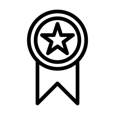 Madalyon Vektör Kalın Çizgi Kişisel ve Ticari Kullanım Simgesi