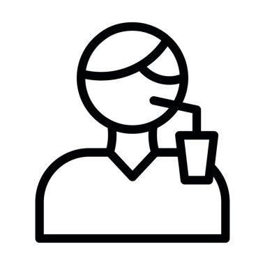 Kişisel ve ticari kullanım için içme vektörü kalınlığı simgesi