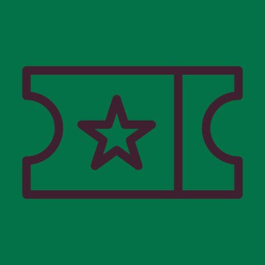 Bilet Vektörü Kalın Çizgi Kişisel ve Ticari Kullanım Simgesi