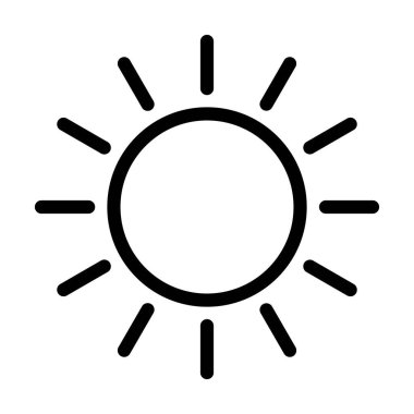 Kişisel ve ticari kullanım için Güneş Vektörü Kalın Çizgi Simgesi