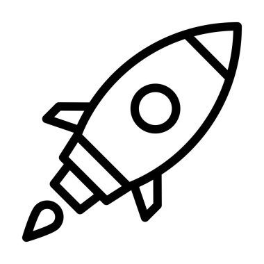 Kişisel ve ticari kullanım için Roket Vektör Kalın Çizgi Simgesi