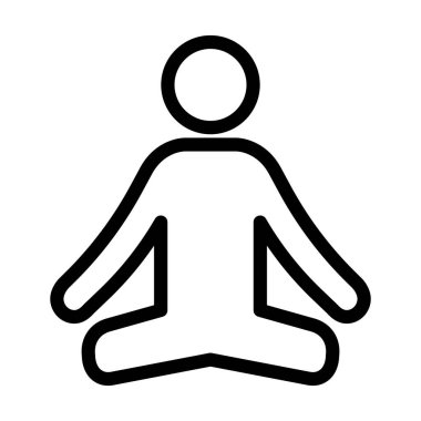 Kişisel ve ticari kullanım için Meditasyon Vektörü Kalın Çizgi Simgesi