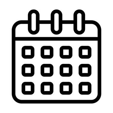 Kişisel ve ticari kullanım için Takvim Vektörü Kalın Çizgi Simgesi
