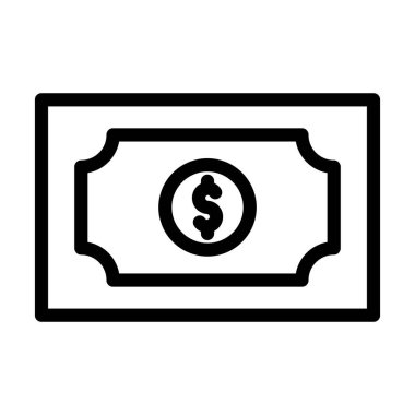 Kişisel ve ticari kullanım için Para Vektörü Kalın Çizgi Simgesi