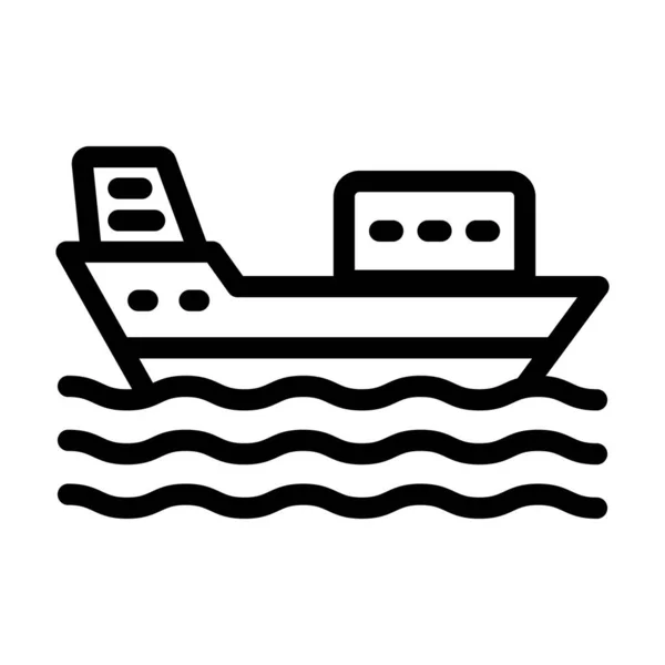 Ship Vector Thick Line Icon Personal Commercial Use — Stock Vector