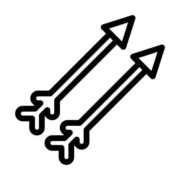 Arrows Vector Thick Line Icon Für Den Persönlichen Und Kommerziellen — Stockvektor