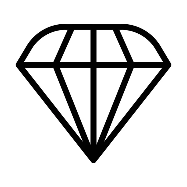 個人的および商業的な使用のためのダイヤモンドベクトル太線アイコン — ストックベクタ