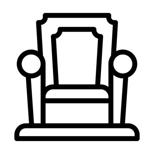 Throne Vector Thick Line Icono Para Uso Personal Comercial — Archivo Imágenes Vectoriales