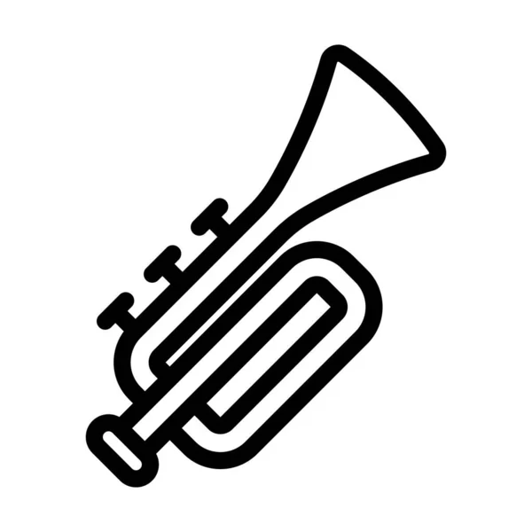 Trompeta Vector Thick Line Icono Para Uso Personal Comercial — Vector de stock