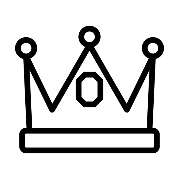 Kişisel Ticari Kullanım Için Crown Vector Kalın Çizgi Simgesi — Stok Vektör