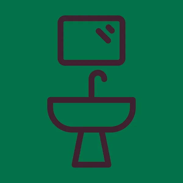 Badezimmer Vector Thick Line Icon Für Den Persönlichen Und Gewerblichen — Stockvektor