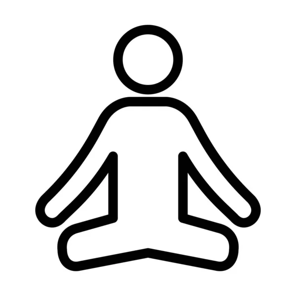 個人的および商業的使用のための瞑想ベクトル太線アイコン — ストックベクタ