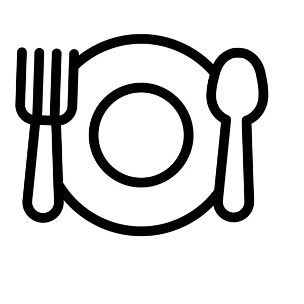 Icône Épaisse Ligne Vecteur Nourriture Pour Usage Personnel Commercial — Image vectorielle