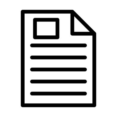 Kişisel ve Ticari Kullanım İçin Belge Vektörü Kalın Çizgi Simgesi