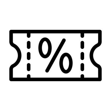 Kişisel ve ticari kullanım için Kupon Vektör Kalın Çizgi Simgesi