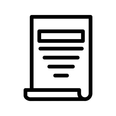 Haber Kağıdı Vektörü Kalın Çizgi Kişisel ve Ticari Kullanım Simgesi