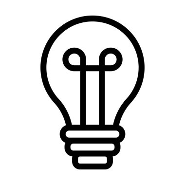 Ampul Vektörü Kalın Çizgi Simgesi Kişisel ve Ticari Kullanım İçin