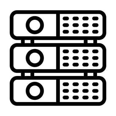 Kişisel ve Ticari Kullanım İçin Sunucu Vektör Kalın Çizgi Simgesi