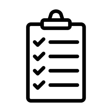 Kişisel ve Ticari Kullanım için Kontrol Listesi Kalın Satır Simgesi