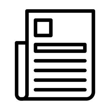 Kişisel ve Ticari Kullanım İçin Belge Vektörü Kalın Çizgi Simgesi