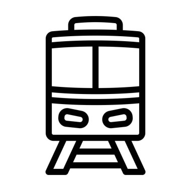 Kişisel ve ticari kullanım için Tren Vektörü Kalın Çizgi Simgesi