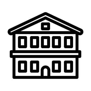 Otel Vektörü Kalın Çizgi Kişisel ve Ticari Kullanım Simgesi