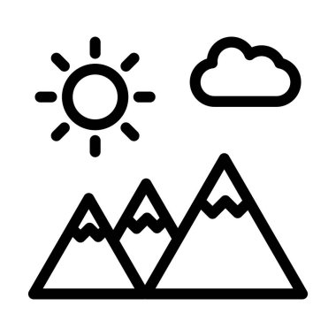 Dağlar Vector Kalın Çizgi Kişisel ve Ticari Kullanım Simgesi