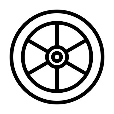 Kişisel ve ticari kullanım için Tekerlek Vektörü Kalın Çizgi Simgesi