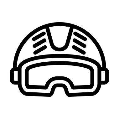 Kişisel ve Ticari Kullanım İçin Miğfer Vektörü Kalın Çizgi Simgesi