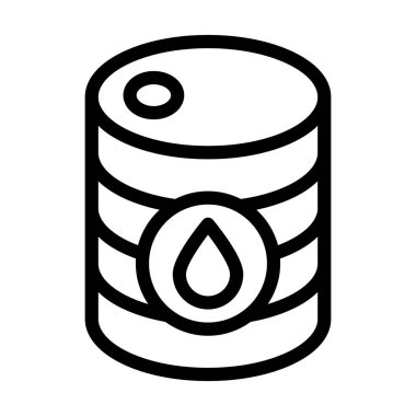 Petrol Varili Vektör Kalın Hat Kişisel ve Ticari Kullanım Simgesi