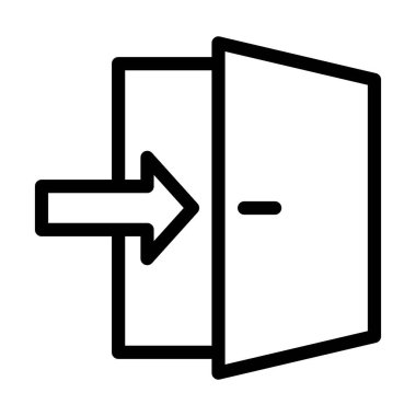 Kişisel ve ticari kullanım için Çıkış Kapı Vektörü Kalın Hat Simgesi Simgesi