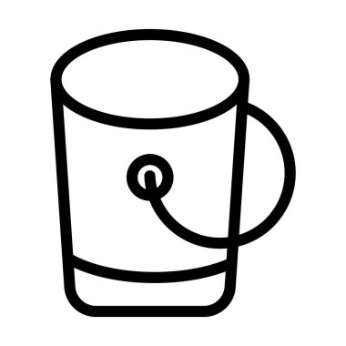 Kova Vektörü Kalın Çizgi Kişisel ve Ticari Kullanım Simgesi