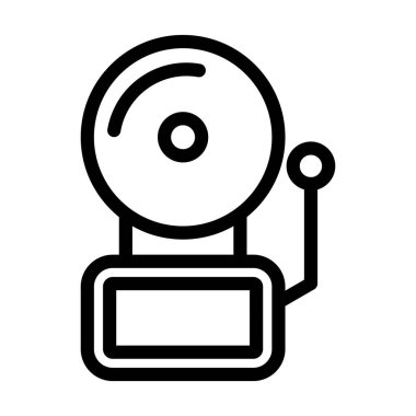 Kişisel ve ticari kullanım için Yangın Alarmı Vektör Kalın Hat Simgesi Simgesi