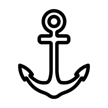Anchor Vector Kalın Çizgi Kişisel ve Ticari Kullanım Simgesi
