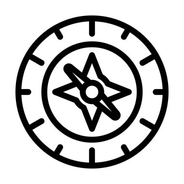 Kişisel ve ticari kullanım için Pusula Vektör Kalın Çizgi Simgesi