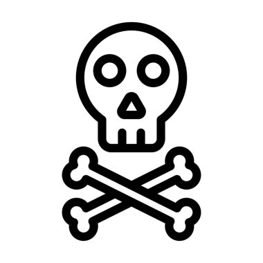 Kişisel ve ticari kullanım için Kurukafa Vektörü Kalın Çizgi Simgesi