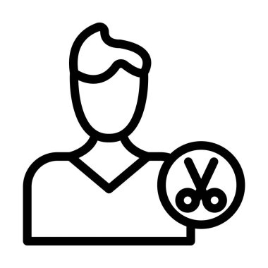 Kişisel ve ticari kullanım için Berber Vektör Kalın Çizgi Simgesi