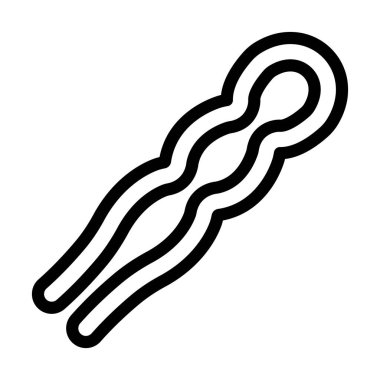 Kişisel ve ticari kullanım için Saç İğnesi Kalın Çizgi Simgesi