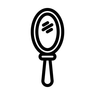 Kişisel ve ticari kullanım için El Aynası Vektörü Kalın Çizgi Simgesi