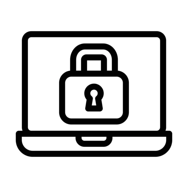 Online Ασφάλεια Διάνυσμα Παχιά Γραμμή Εικονίδιο Για Προσωπική Και Εμπορική — Διανυσματικό Αρχείο