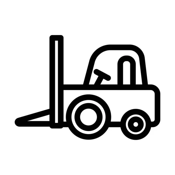 Forklift Vector Thick Line Icon Personal Commercial Use — Stock Vector