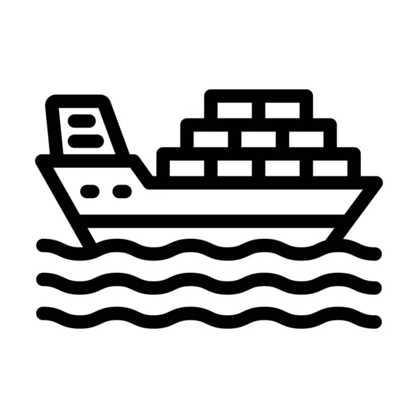 Shipping Vector Thick Line Icon Personal Commercial Use — Stock Vector