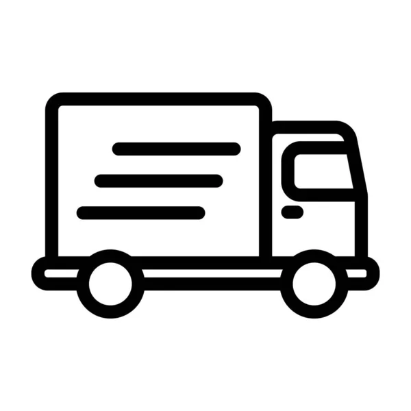Cargo Van Vector Gruba Ikona Linii Użytku Osobistego Komercyjnego — Wektor stockowy