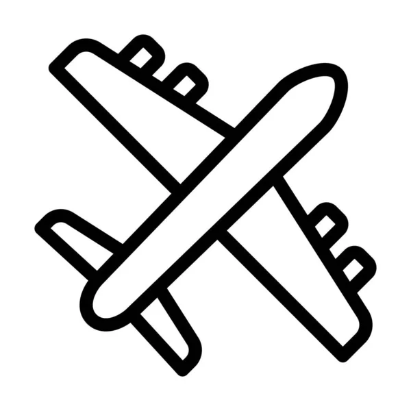Kişisel Ticari Kullanım Için Uçak Vektörü Kalın Çizgi Simgesi — Stok Vektör