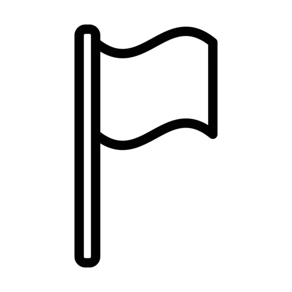 Bandera Vector Thick Line Icono Para Uso Personal Comercial — Vector de stock